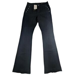 Banana Republic Women's Flare Bottom Button Accent Jeans Size 2 / 26 Black NWT